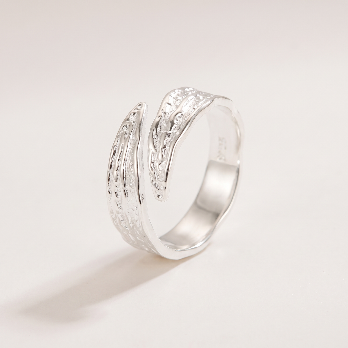 Bold Band Ring in silver finish - ARWELY, full view on a grey studio background