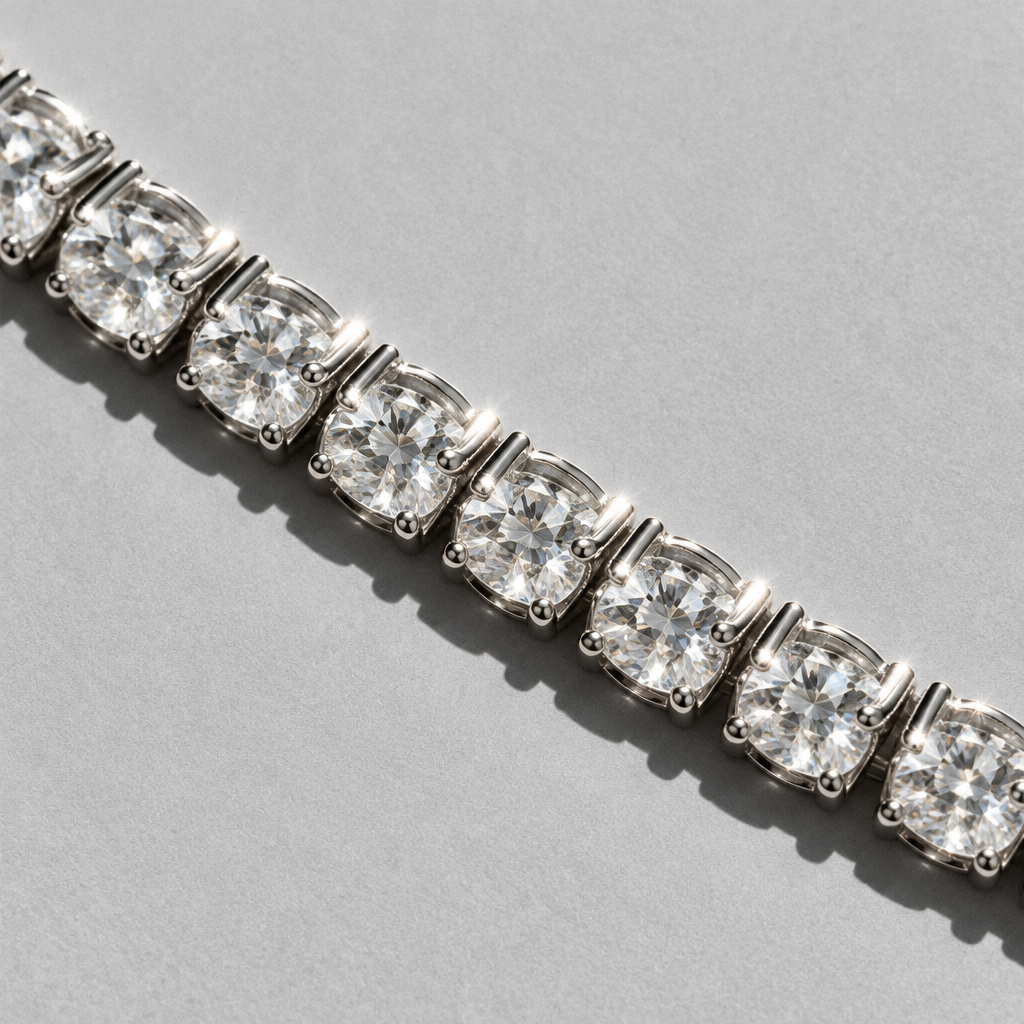 Orbit Bar Bracelet close up on a diagonal under hard light